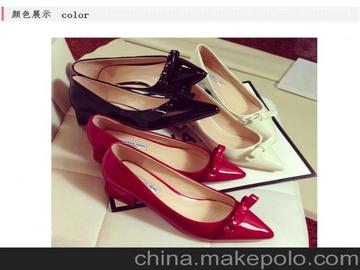 广州鞋工厂订制精品女鞋加工 时装高跟尖头单鞋 蝴蝶结大牌皮鞋